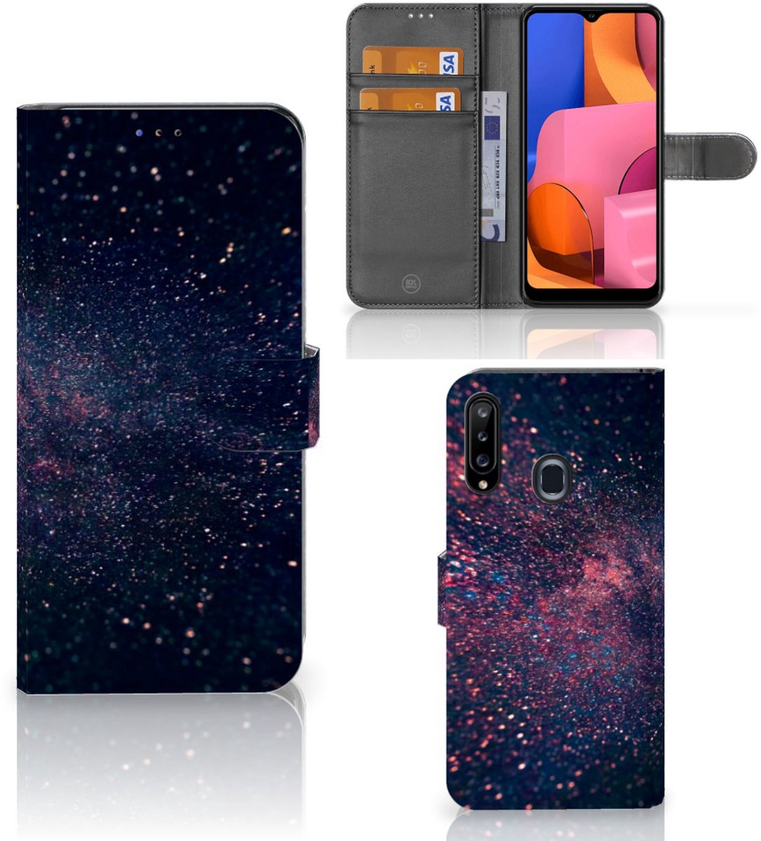 Samsung Galaxy A20s Book Case Stars