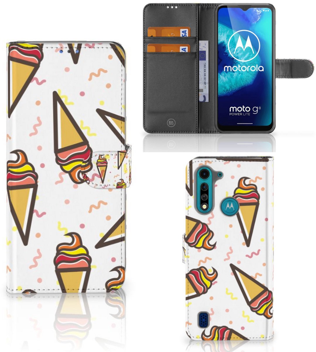 Motorola G8 Power Lite Book Cover Icecream
