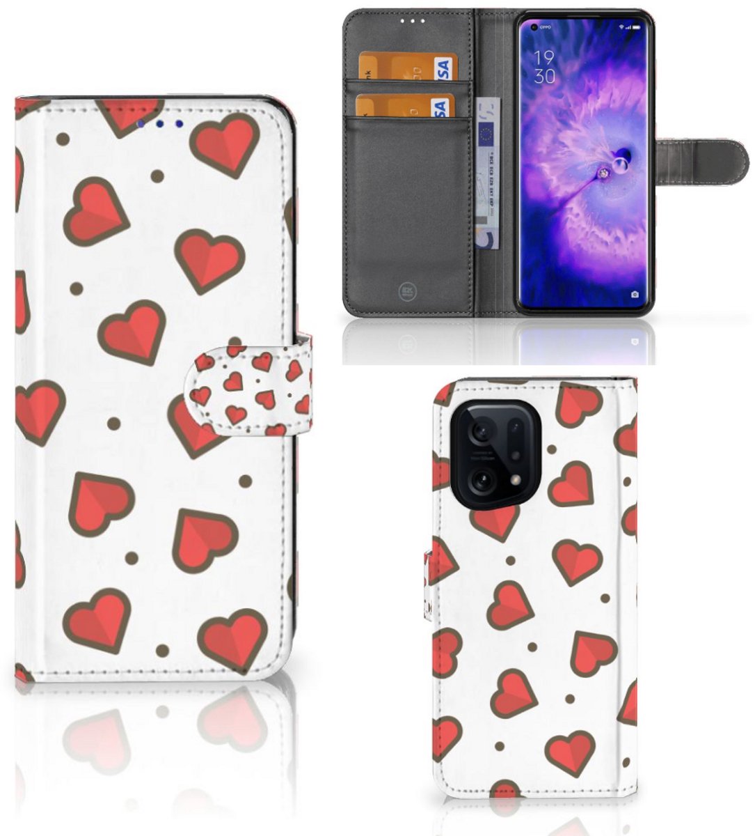 OPPO Find X5 Telefoon Hoesje Hearts