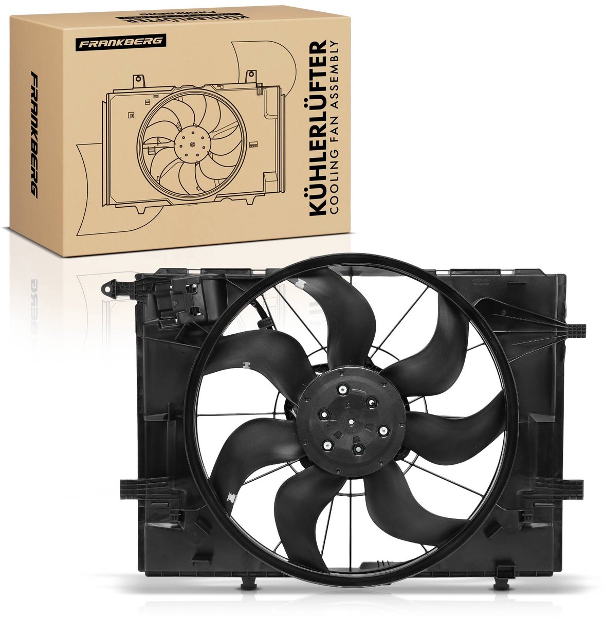 Frankberg 1x Motorradiateur Enkele ventilator
