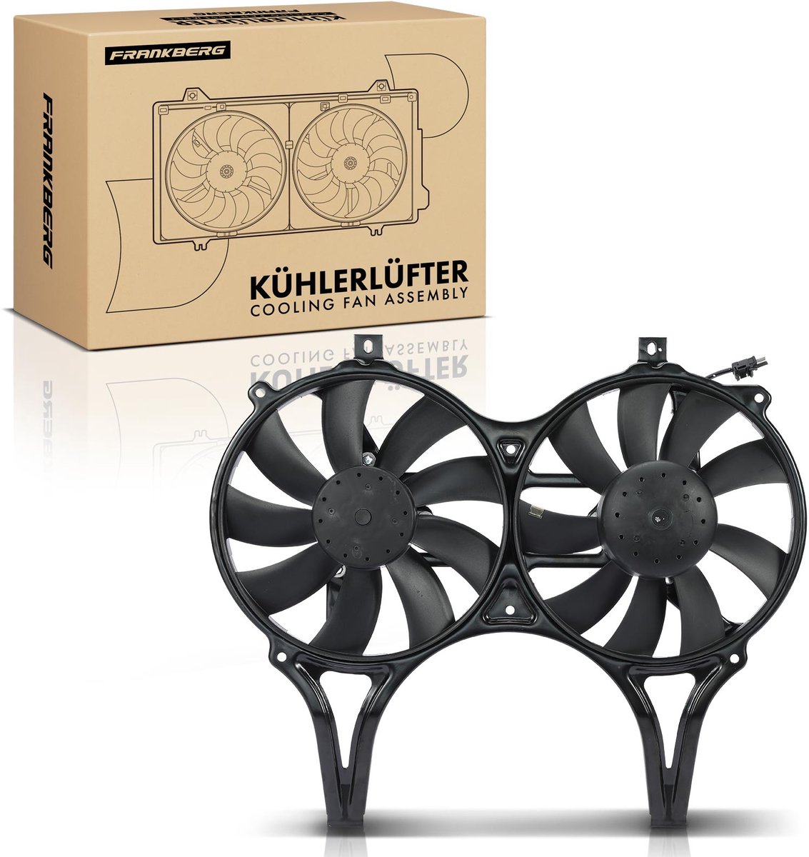 Frankberg 1x Motorradiator dubbelventilator