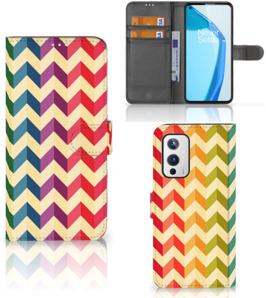 OnePlus 9 Telefoon Hoesje Zigzag Multi Color