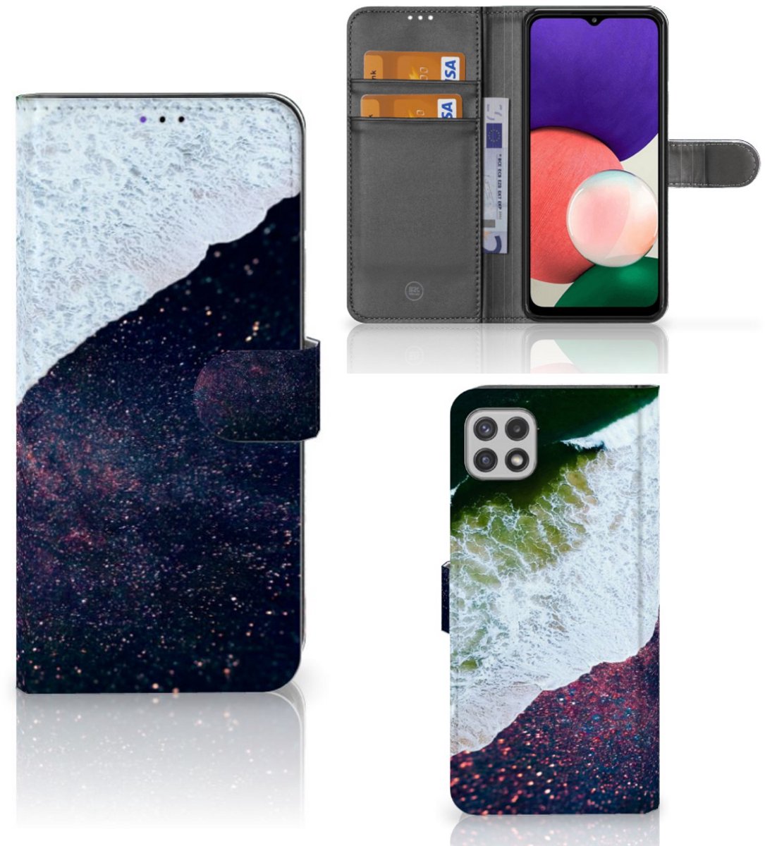 Samsung Galaxy A22 5G Book Case Sea in Space