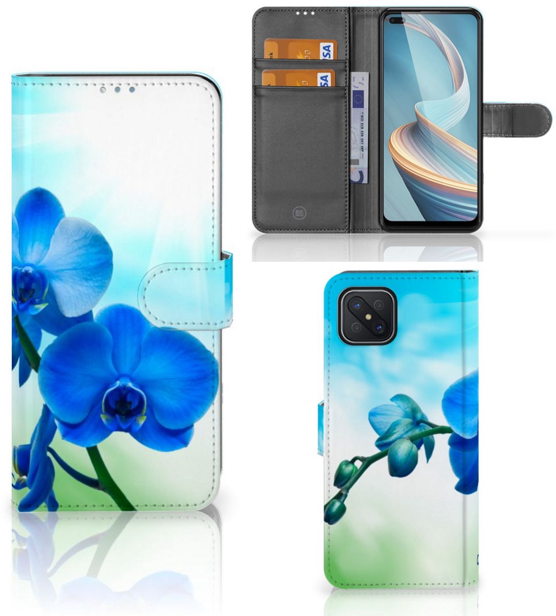OPPO Reno4 Z Hoesje Orchidee Blauw - Cadeau voor je Moeder