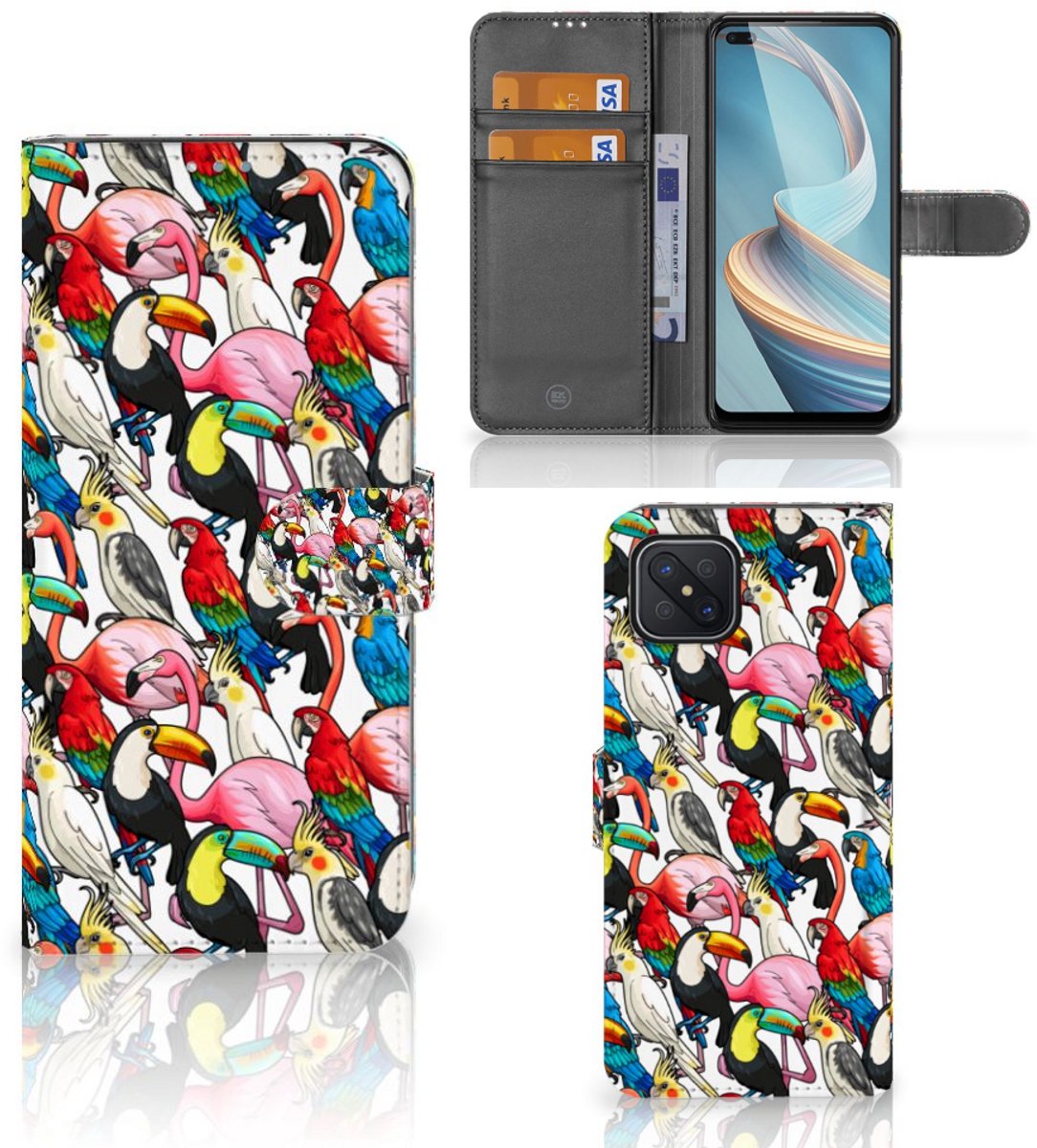 OPPO Reno4 Z Telefoonhoesje met Pasjes Birds