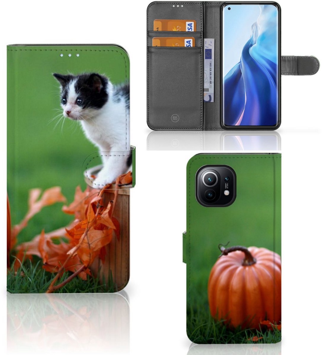 Xiaomi Mi 11 Telefoonhoesje met Pasjes Kitten