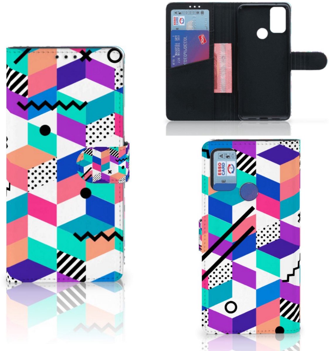 Alcatel 1S (2021) Book Case Blokken Kleurrijk