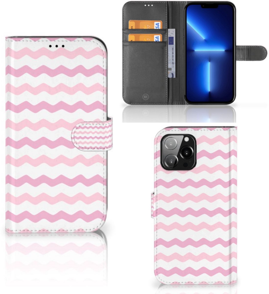 iPhone 13 Pro Max Telefoon Hoesje Waves Roze