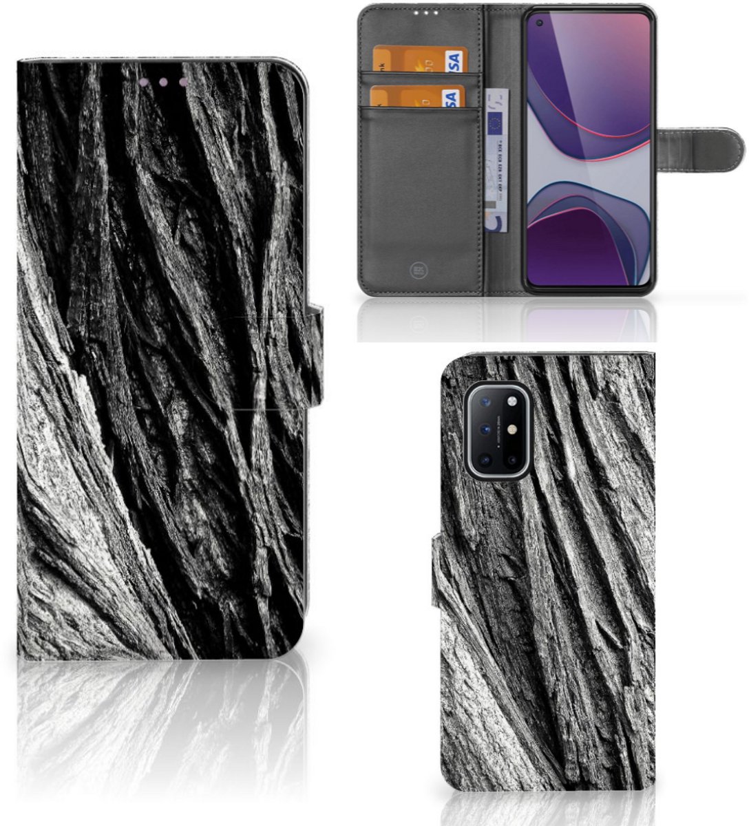 Book Style Case OnePlus 8T Boomschors Grijs