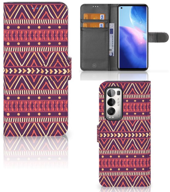 Étui pour téléphone portable OPPO Find X3 Neo 5G Bookcase Aztec Violet