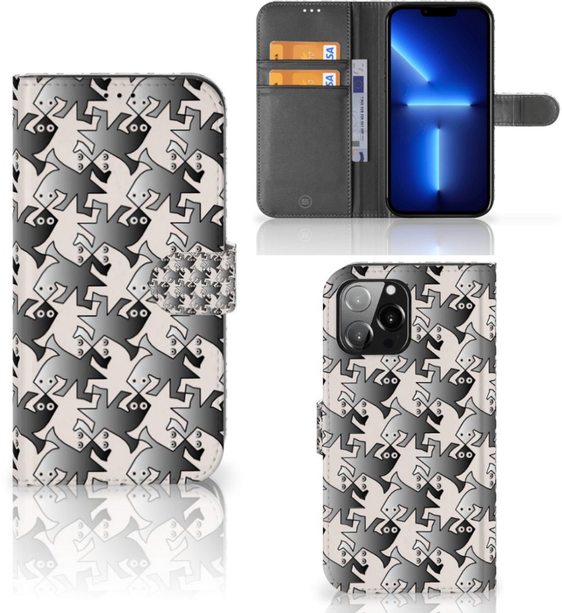 iPhone 13 Pro Max Telefoonhoesje met Pasjes Salamander Grey