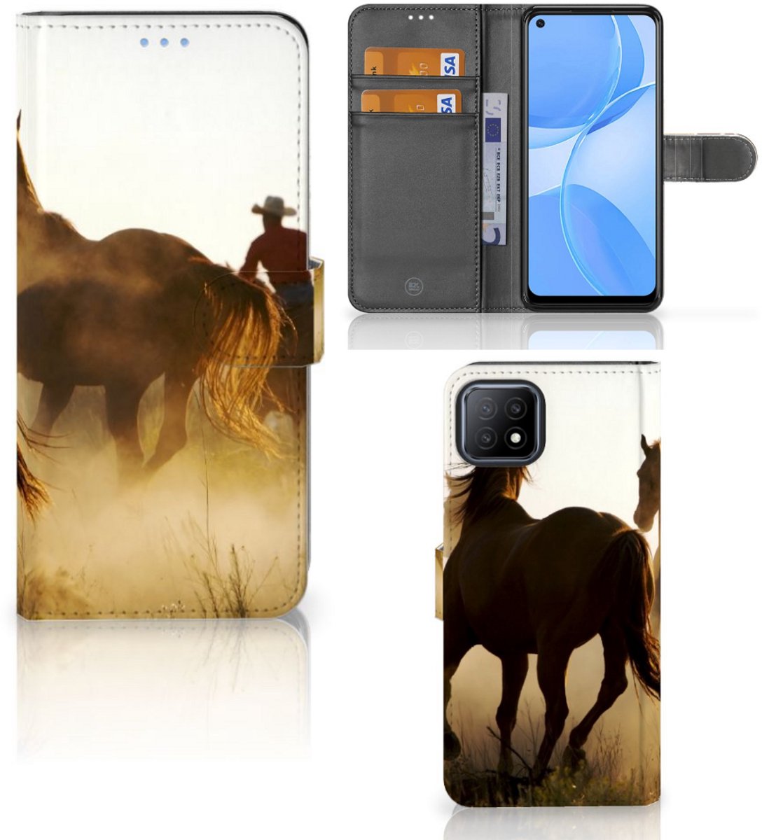 OPPO A73 5G Telefoonhoesje met Pasjes Design Cowboy