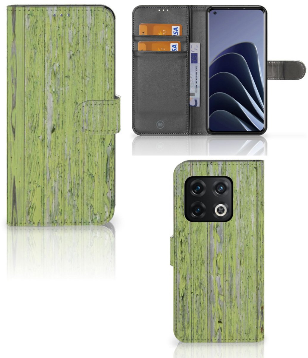 OnePlus 10 Pro Book Style Case Green Wood