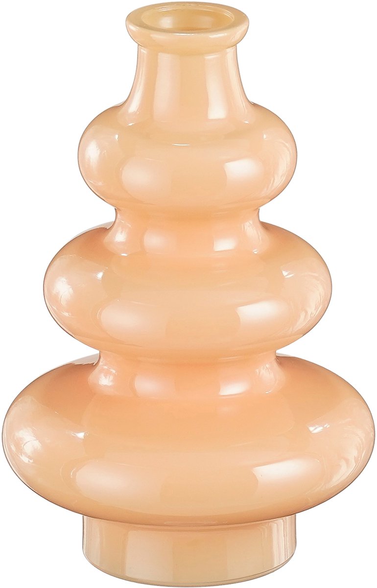 Mica Decorations Bloemenvaas Sira - transparant glas - D14,5 x H22 cm - vaas - sierlijk model Beige