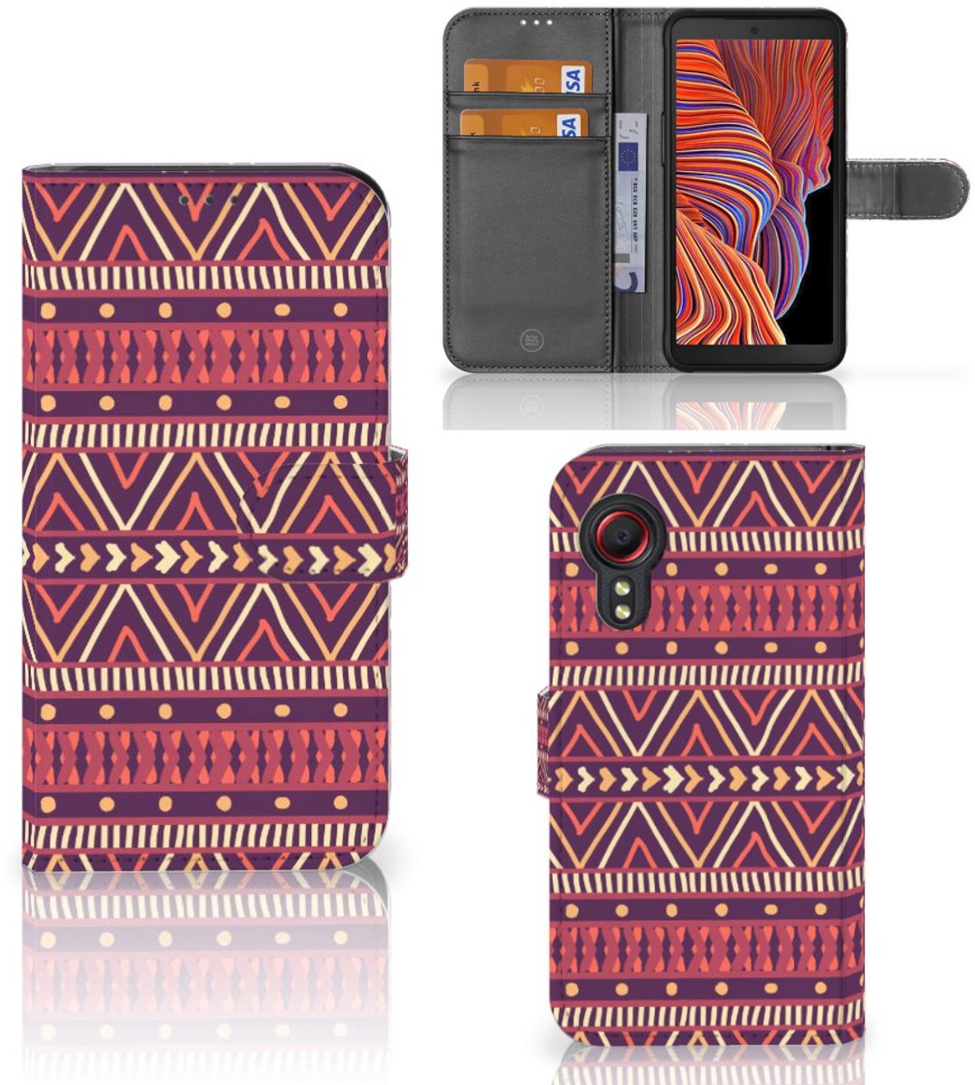 Samsung Galaxy Xcover 5 Telefoon Hoesje Aztec Paars
