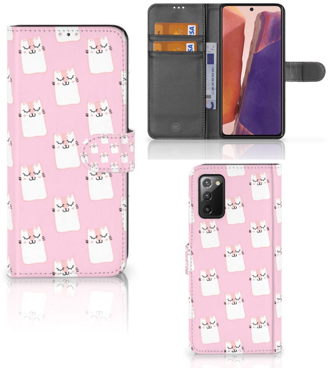Samsung Galaxy Note 20 Telefoonhoesje met Pasjes Sleeping Cats