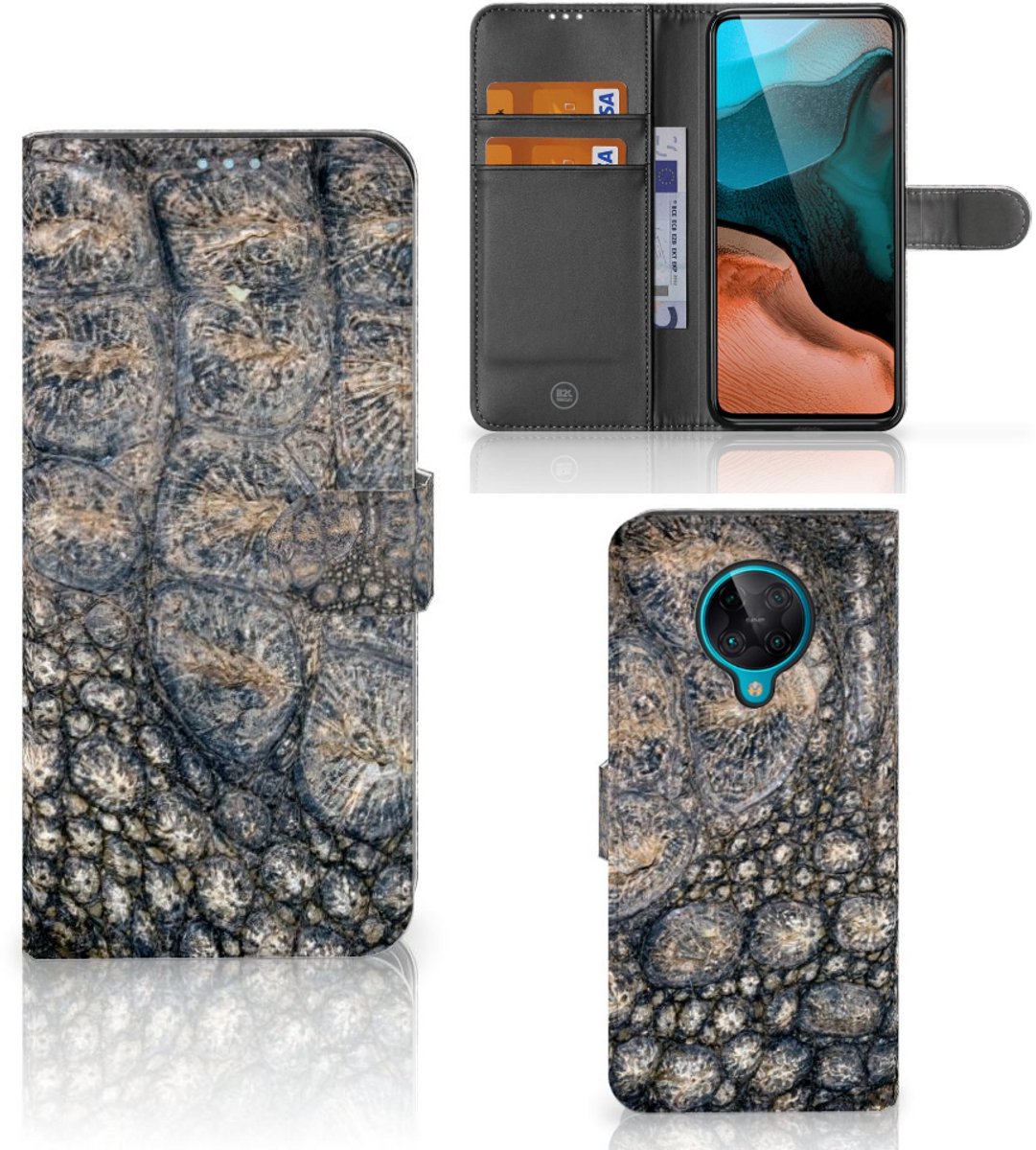 Xiaomi Poco F2 Pro Telefoonhoesje met Pasjes Krokodillenprint