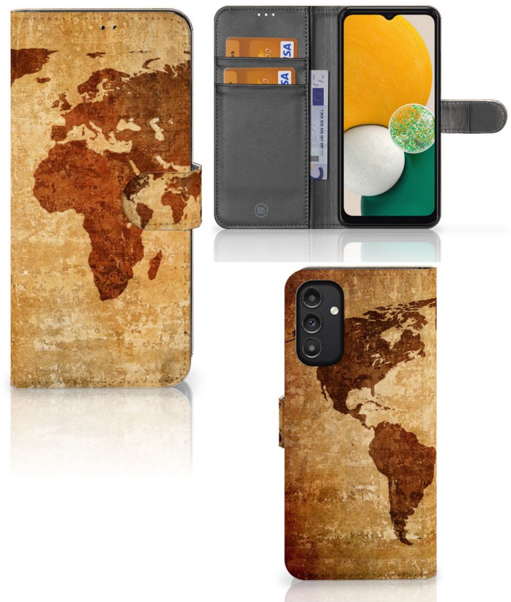 Samsung Galaxy A14 5G Flip Cover Wereldkaart