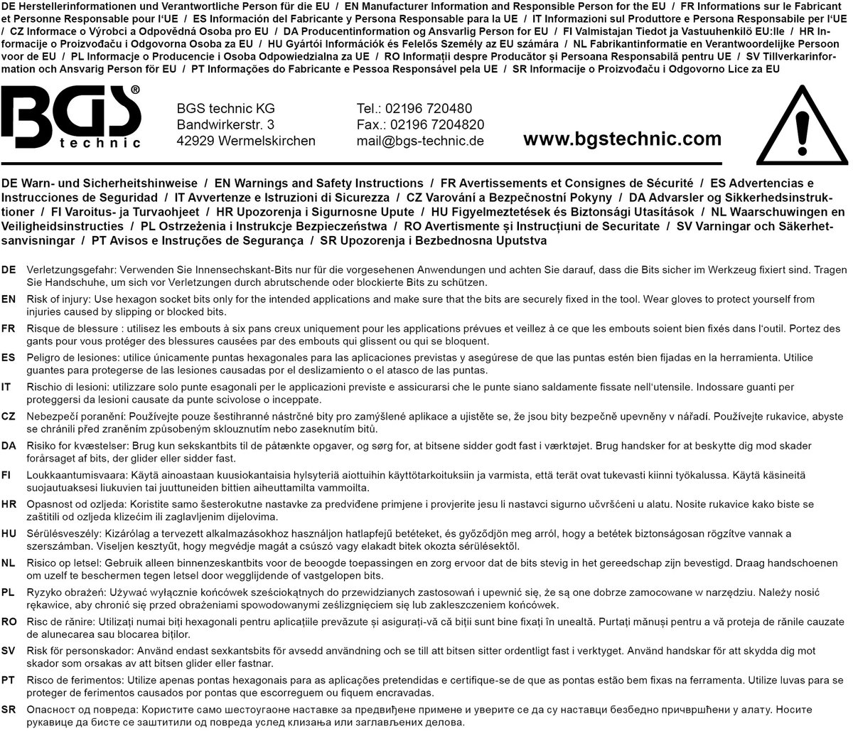 BGS Dopsleutelbit 3/8 INBUS 8 mm