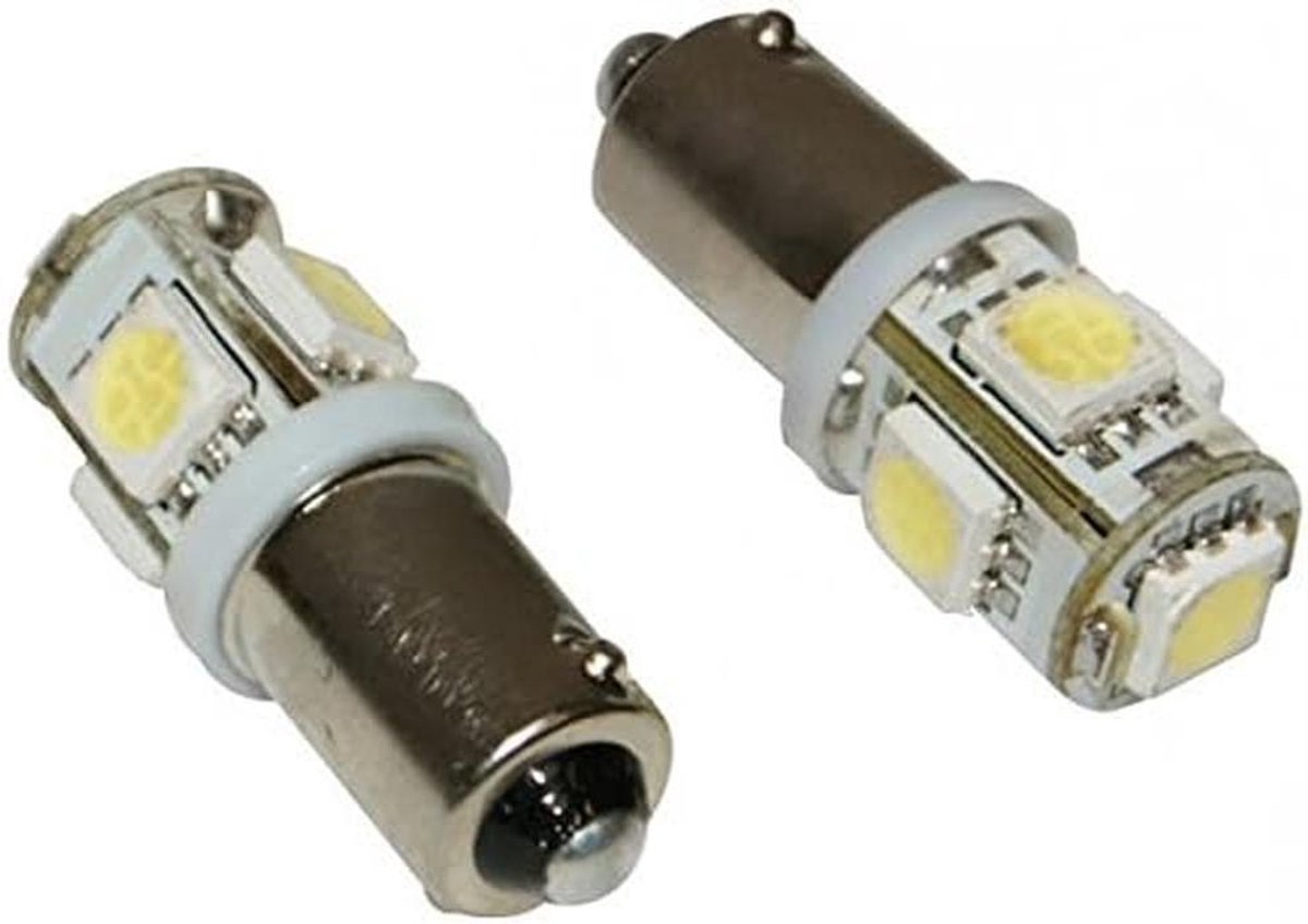 LED-lampen BA9S - Miniatuur lampjes - Auto verlichting - Energiezuinig - 2 stuks - Koud wit
