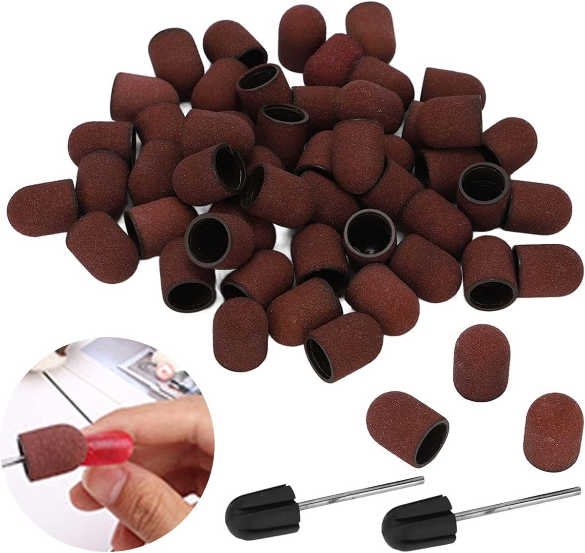 Professionele Manicure Tools Set met 120# Grit Nagel Kunst Schuurcaps, Polijstbanden en Nageldrill Bits voor Perfecte Nagelverzorging en -Styling