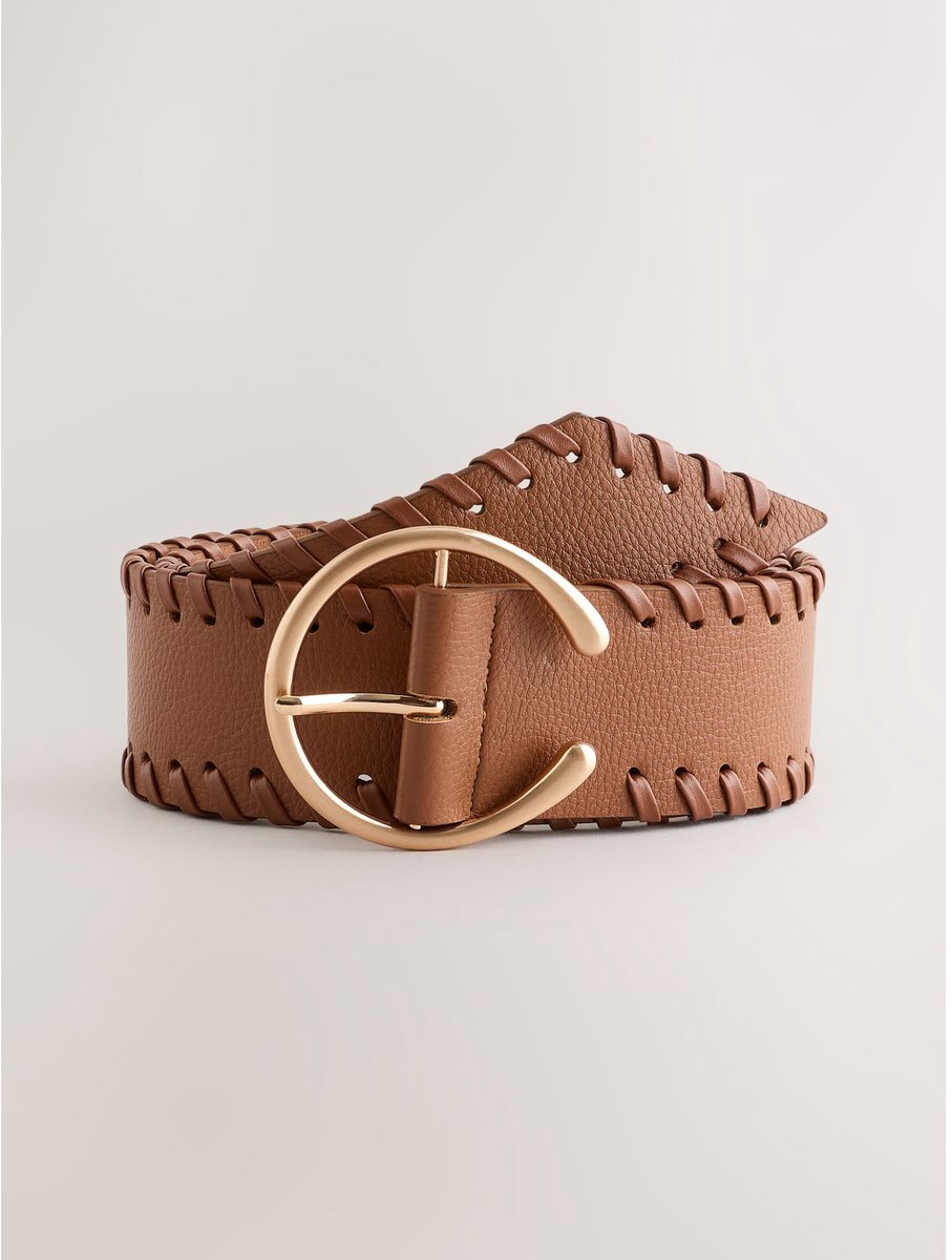 Next - Dames - Brede riem met vlechtdetail - Bruin
