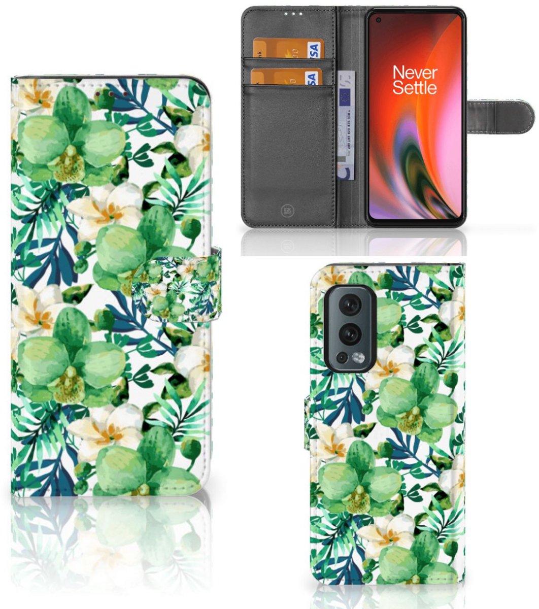 OnePlus Nord 2 5G Hoesje Orchidee Groen
