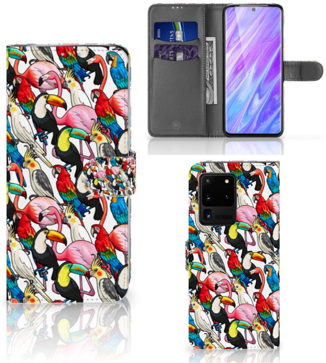 Samsung Galaxy S20 Ultra Telefoonhoesje met Pasjes Birds