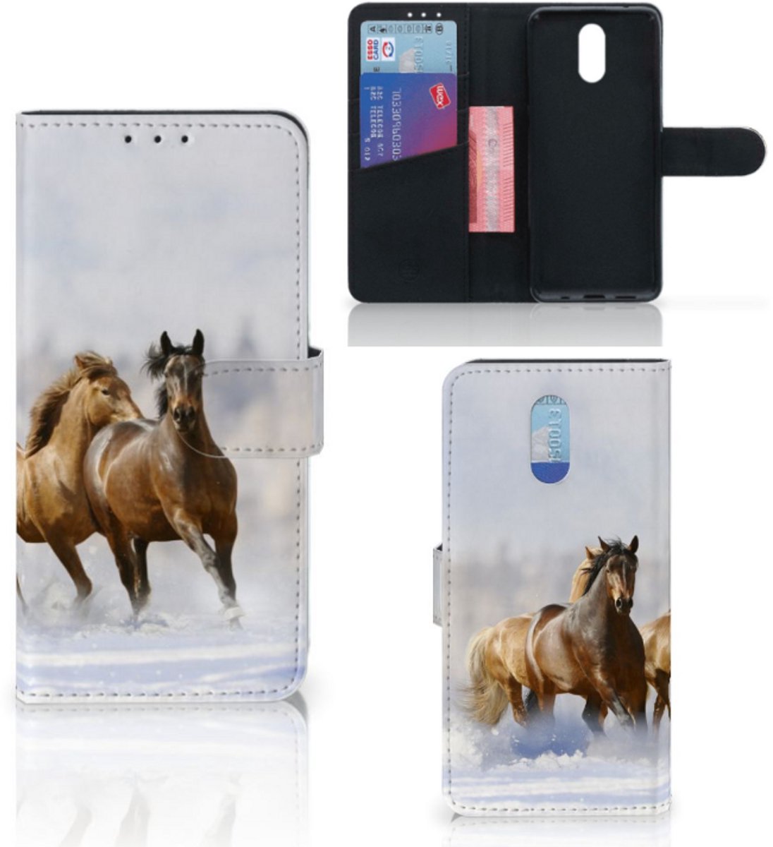 Nokia 2.3 Telefoonhoesje met Pasjes Paarden