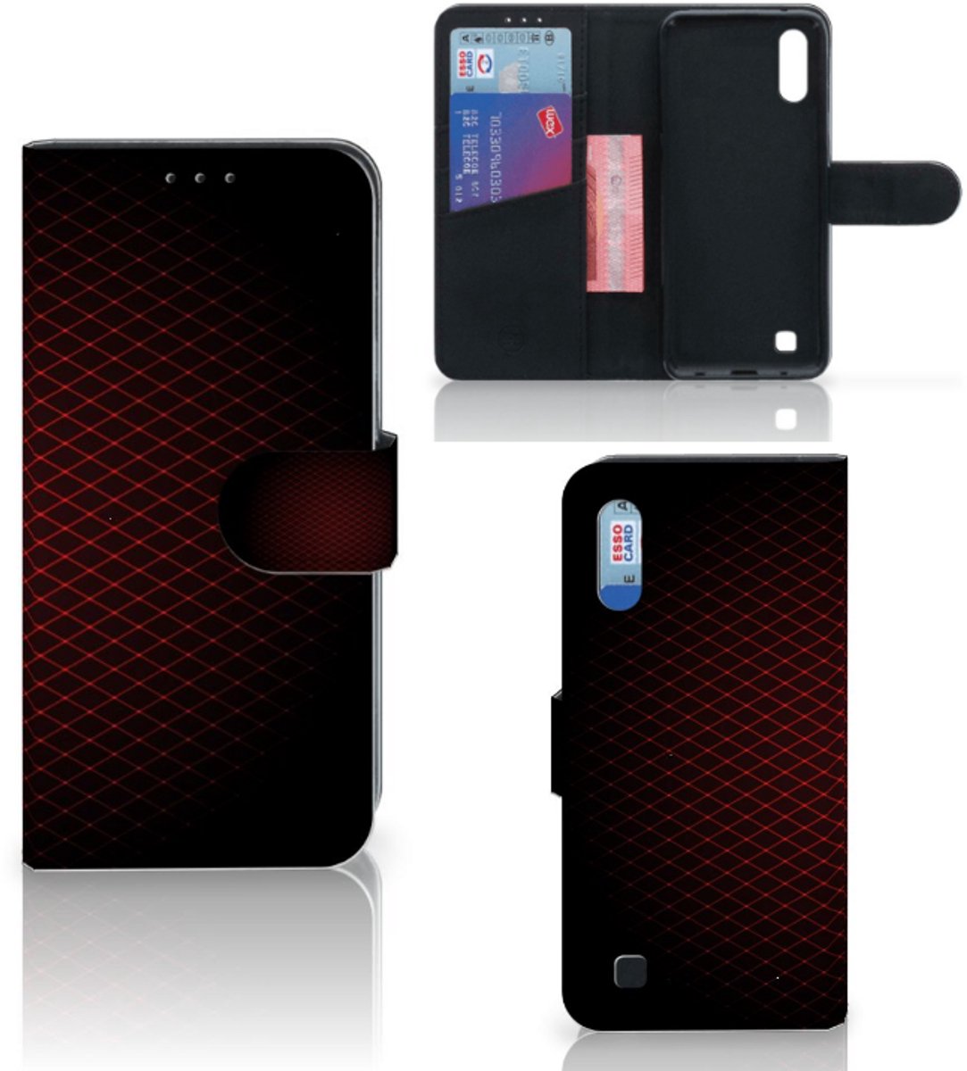 Samsung Galaxy M10 Telefoon Hoesje Geruit Rood
