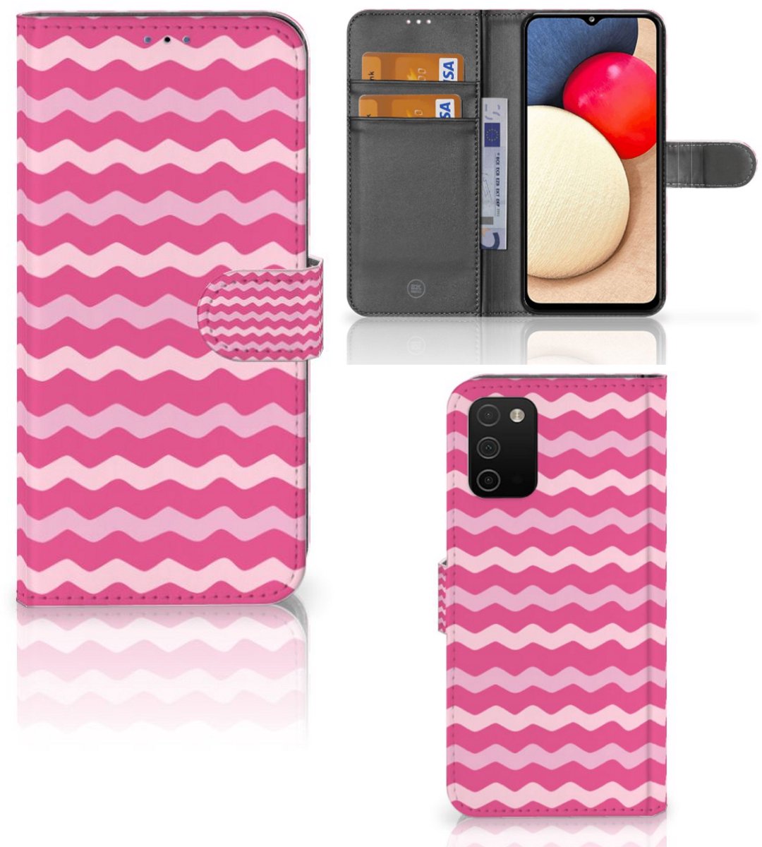 Samsung Galaxy A03s Telefoon Hoesje Waves Pink