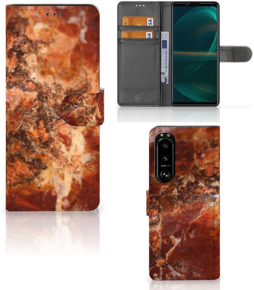Sony Xperia 5III Bookcase Marmer Bruin