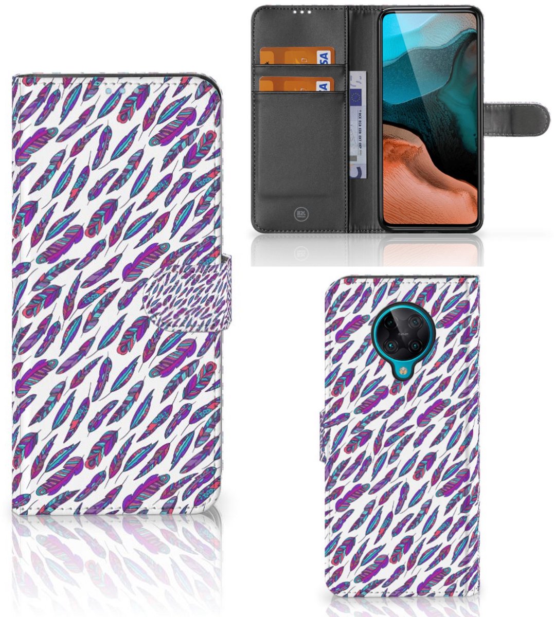 Xiaomi Poco F2 Pro Telefoon Hoesje Feathers Color