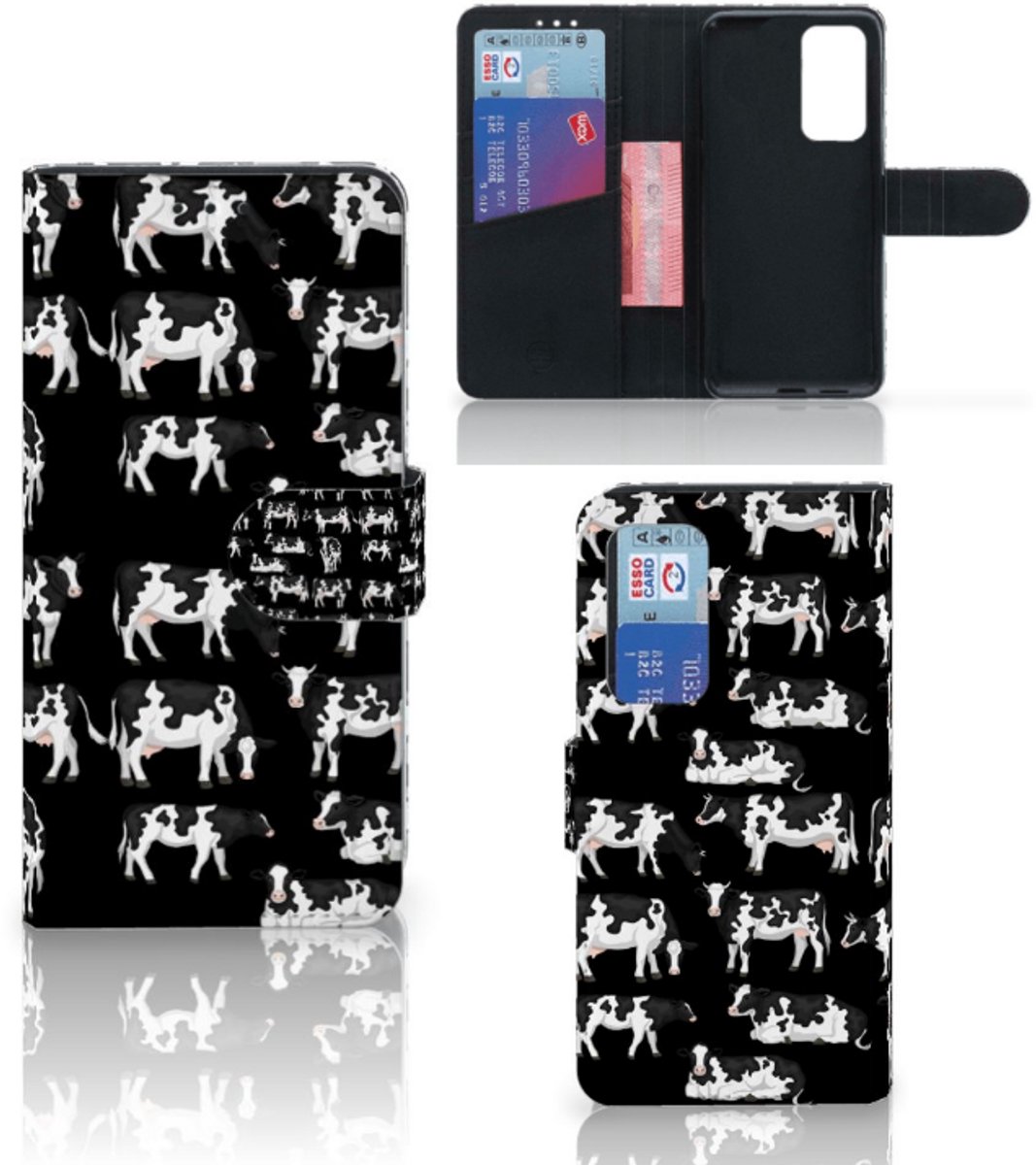 Huawei P40 Telefoonhoesje met Pasjes Koetjes