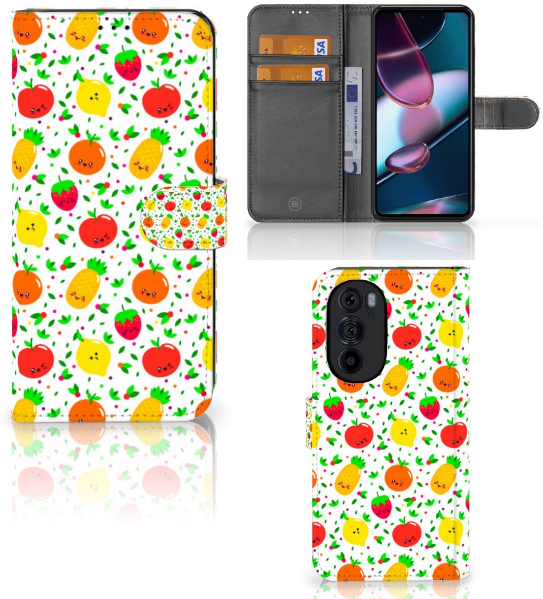 Motorola Edge 30 Pro Book Cover Fruits