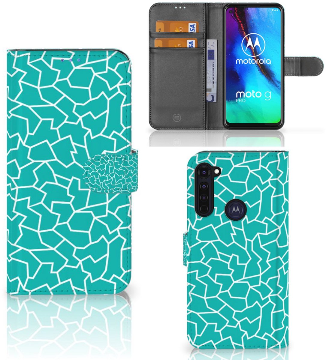 Motorola Moto G Pro Hoesje Cracks Blue