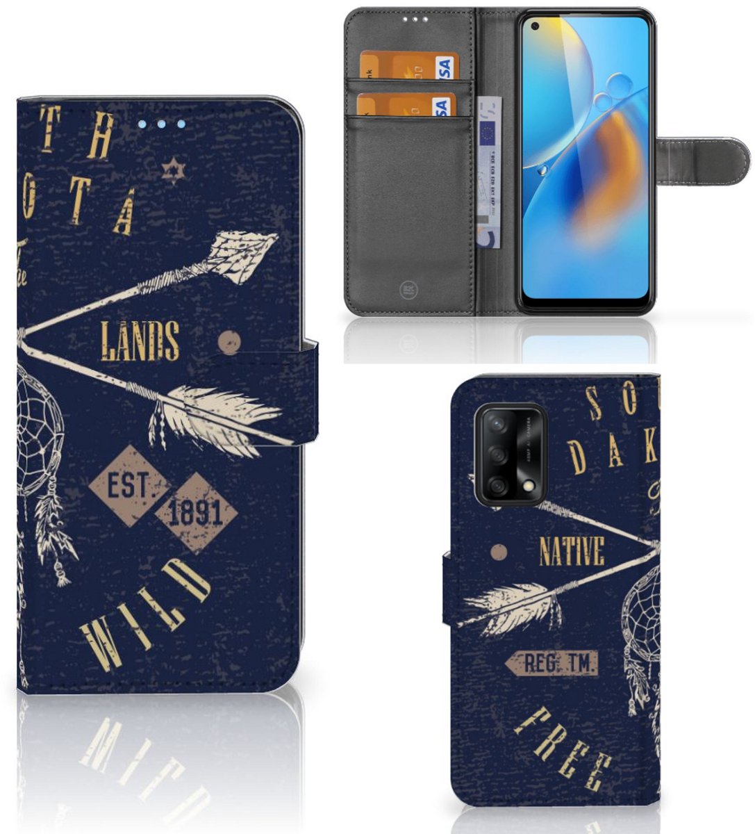 OPPO A74 4G Flip Cover South Dakota