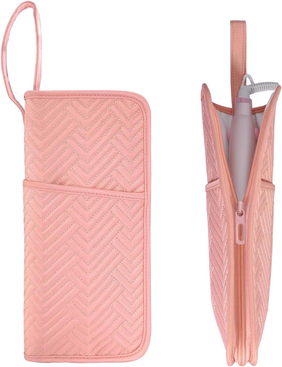Hittebestendige Reistas - Styling Tool Organizer - Haar Styling Bescherming - Hittebestendig Materiaal - 5.5 x 11.75 Inch - Roze