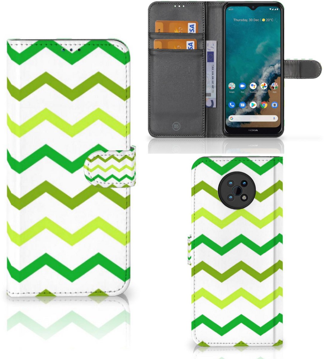 Nokia G50 Telefoon Hoesje Zigzag Groen