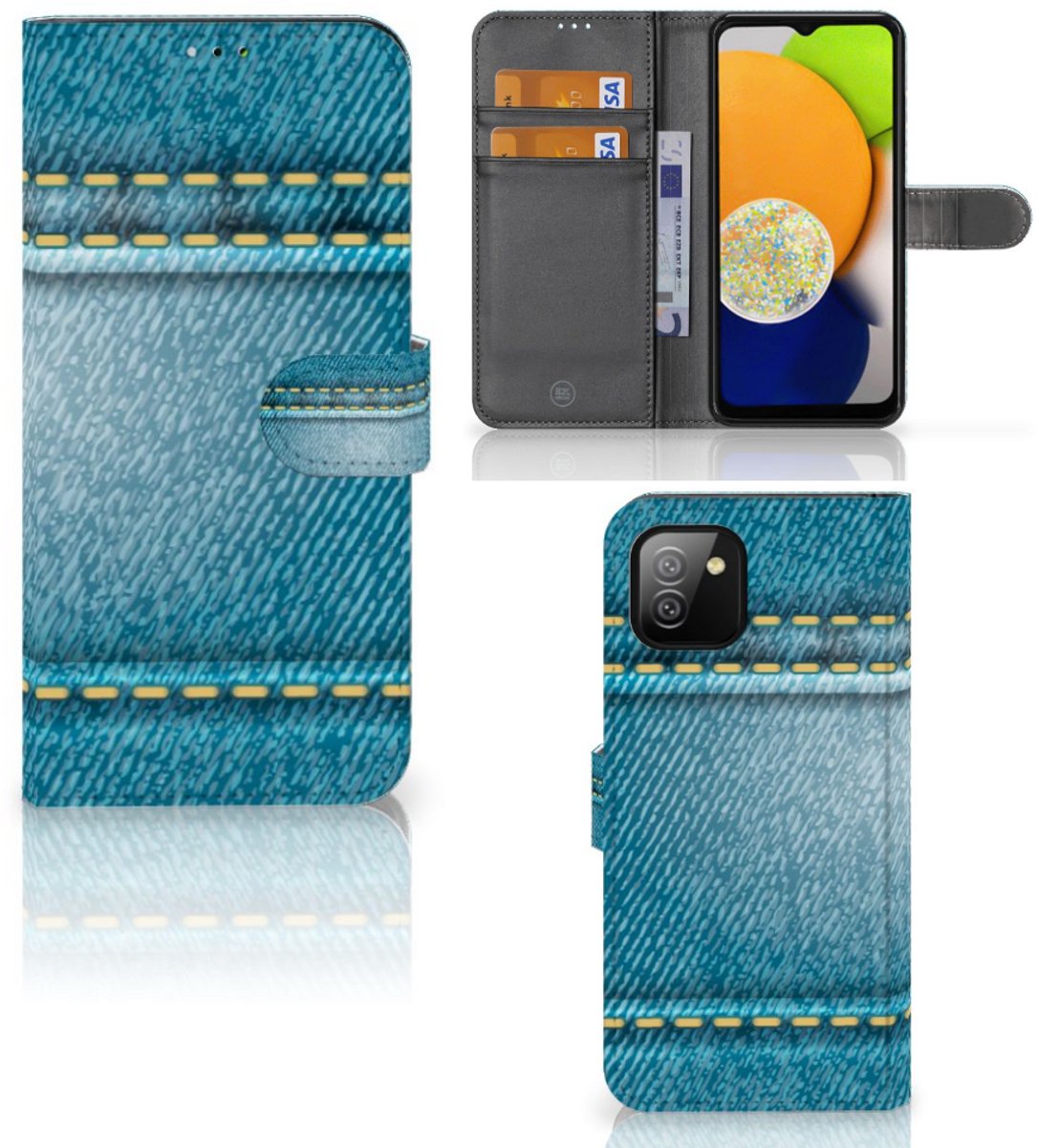 Samsung Galaxy A03 Wallet Case met Pasjes Jeans