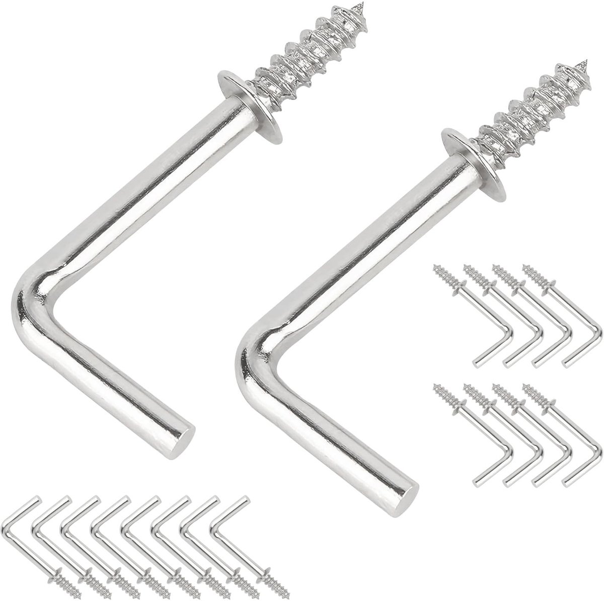 Qrity L Haakschroeven 37mm - Set van 20 - Draagkrachtige Wandhaak voor Planten en Decoraties