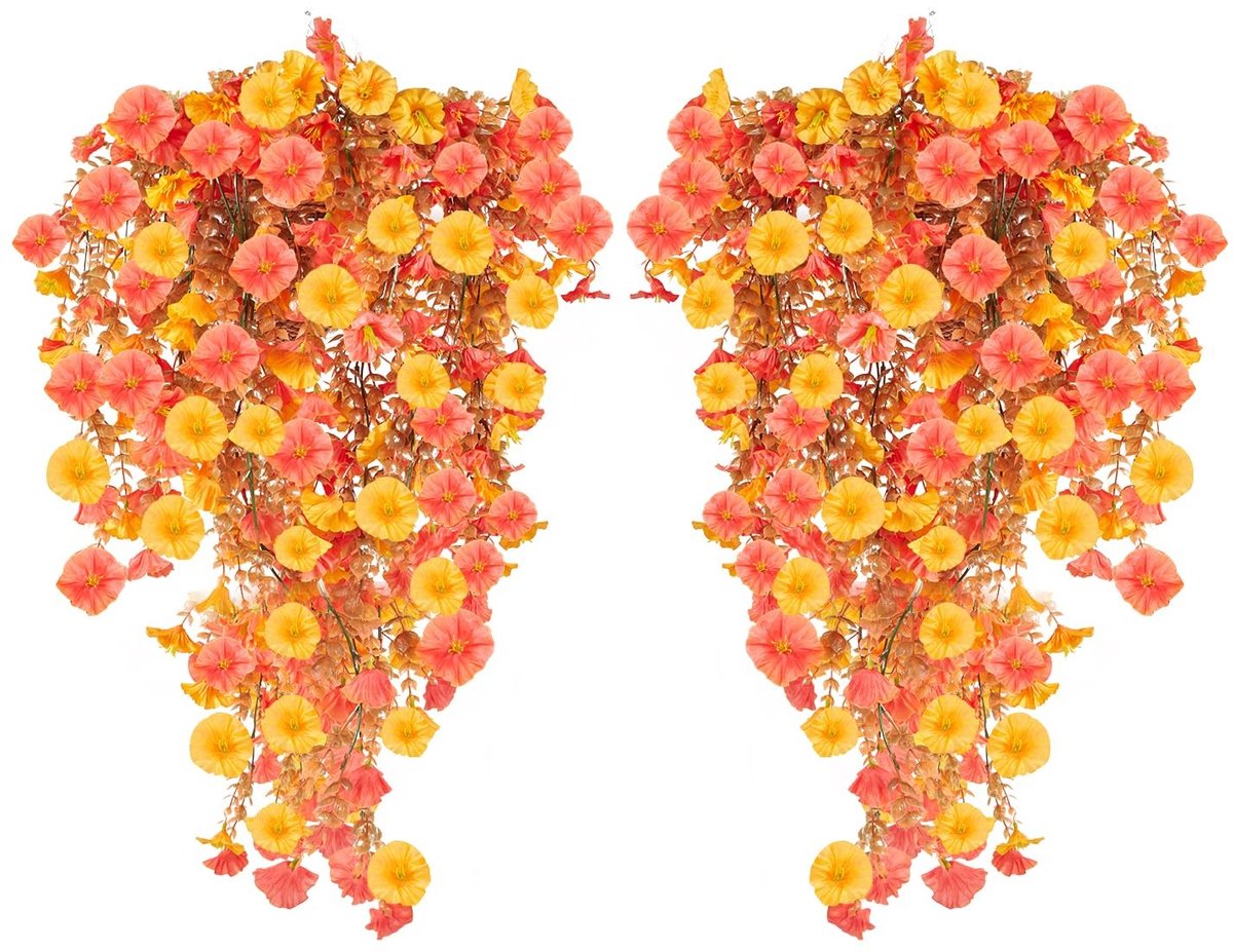 Cosensi - Kunstbloemen - Kunstplanten voor Buiten - UV-bestendig - Hangende Bloemen - Decoratie voor Tuin en Balkon - Set van 4 Stuks