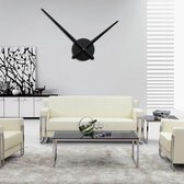 Grande horloge murale noire avec longues aiguilles - Design moderne - Bricolage - Mécanisme de mouvement silencieux - Alimentée par batterie - Décoration d'intérieur