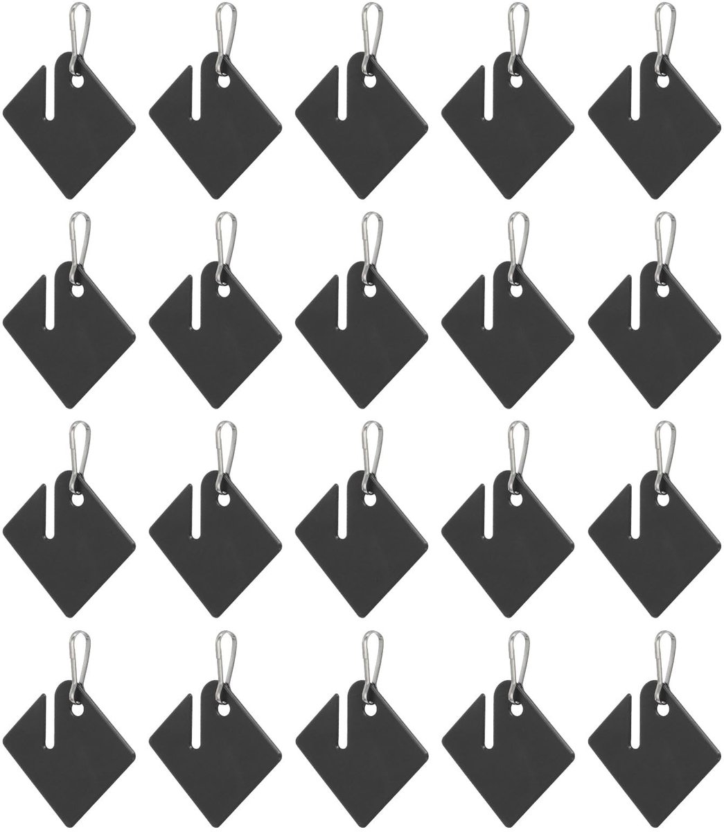 Cosensi - Sleutelhangers - Organisatie - 20 Stuks - Zwart - Identificatietags - Handig voor Sleutels - Sleutelkast