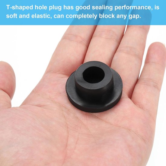PATIKIL 25 mm diameter rubberen gatpluggen, 6 stuks siliconen rubber ronde gatstoppers voor 24 mm gat, zwart — afbeelding 2
