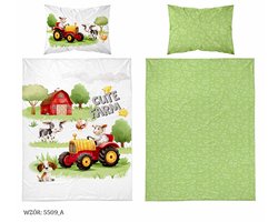 Farm Boerderij Dekbedovertrek 100x135 Katoen Duurzaam 2in1 Junior Peuter Ledikant