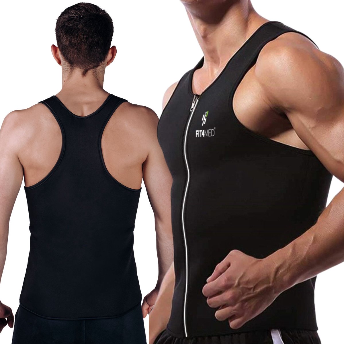 MONA FIT4MED - Neopreen Fitness Shirt - Rits - Reflecterende Elementen