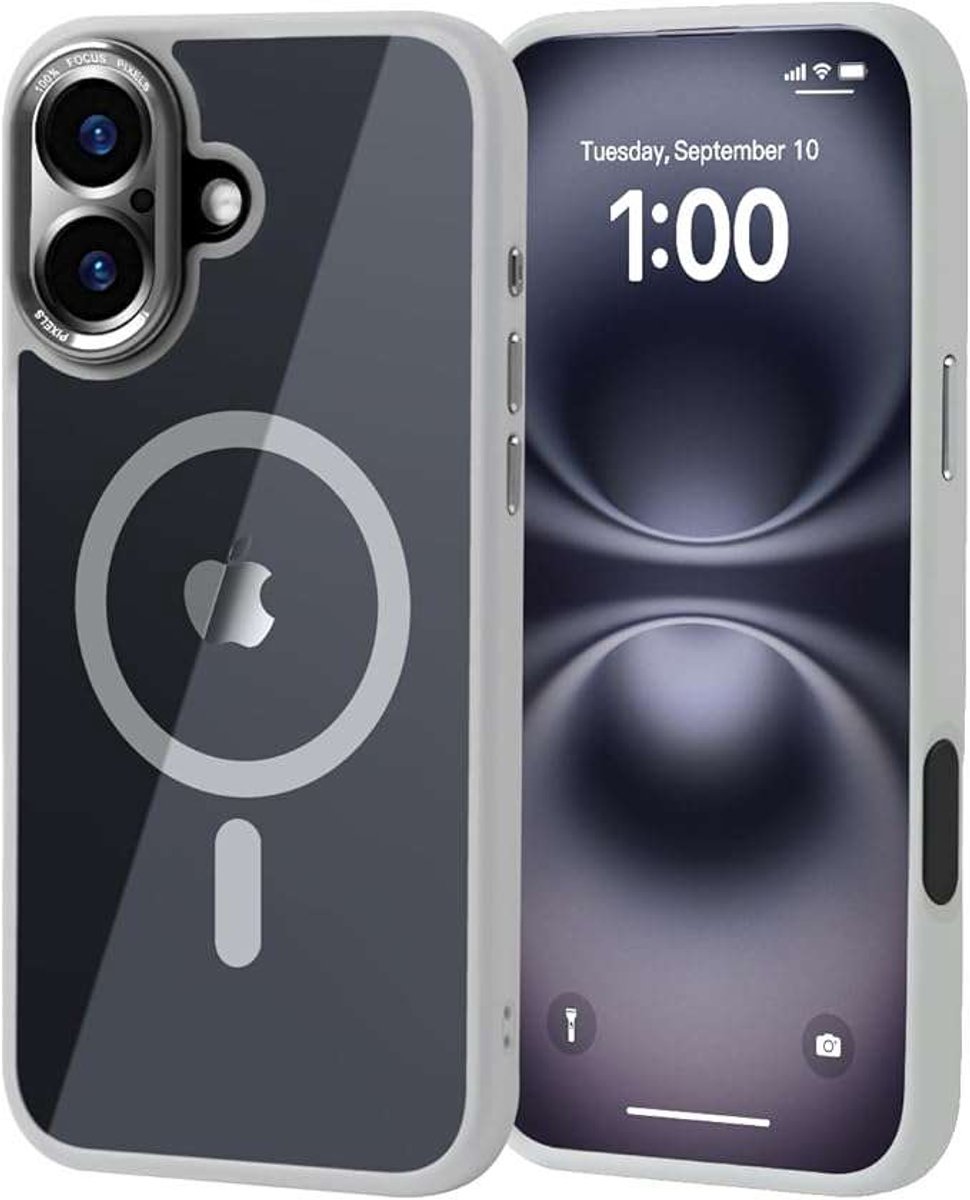 ATUTEN - iPhone 16 Serie - MagSafe Etui - Camera Bescherming - Grijs