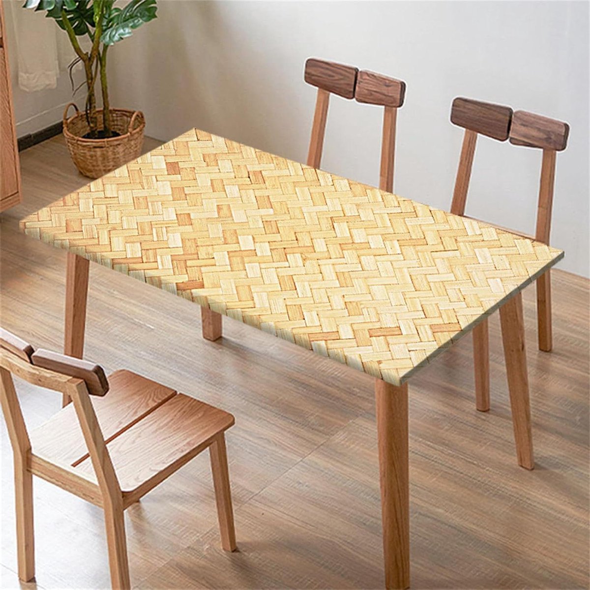 Tafelhoes Rechthoekig - Tafelkleed Beschermhoes - Tafel Beschermen - Elastische Rand - 244x77cm - Bamboe Weven