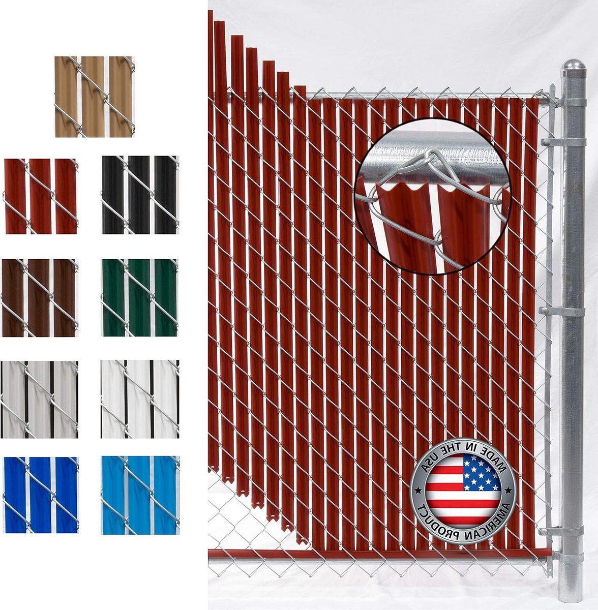 Hek Privacy Lamellen - Kettinghek Privacy - Hek Verfraaien - UV-bestendige HDPE - 10 voet dekking - Roodhout